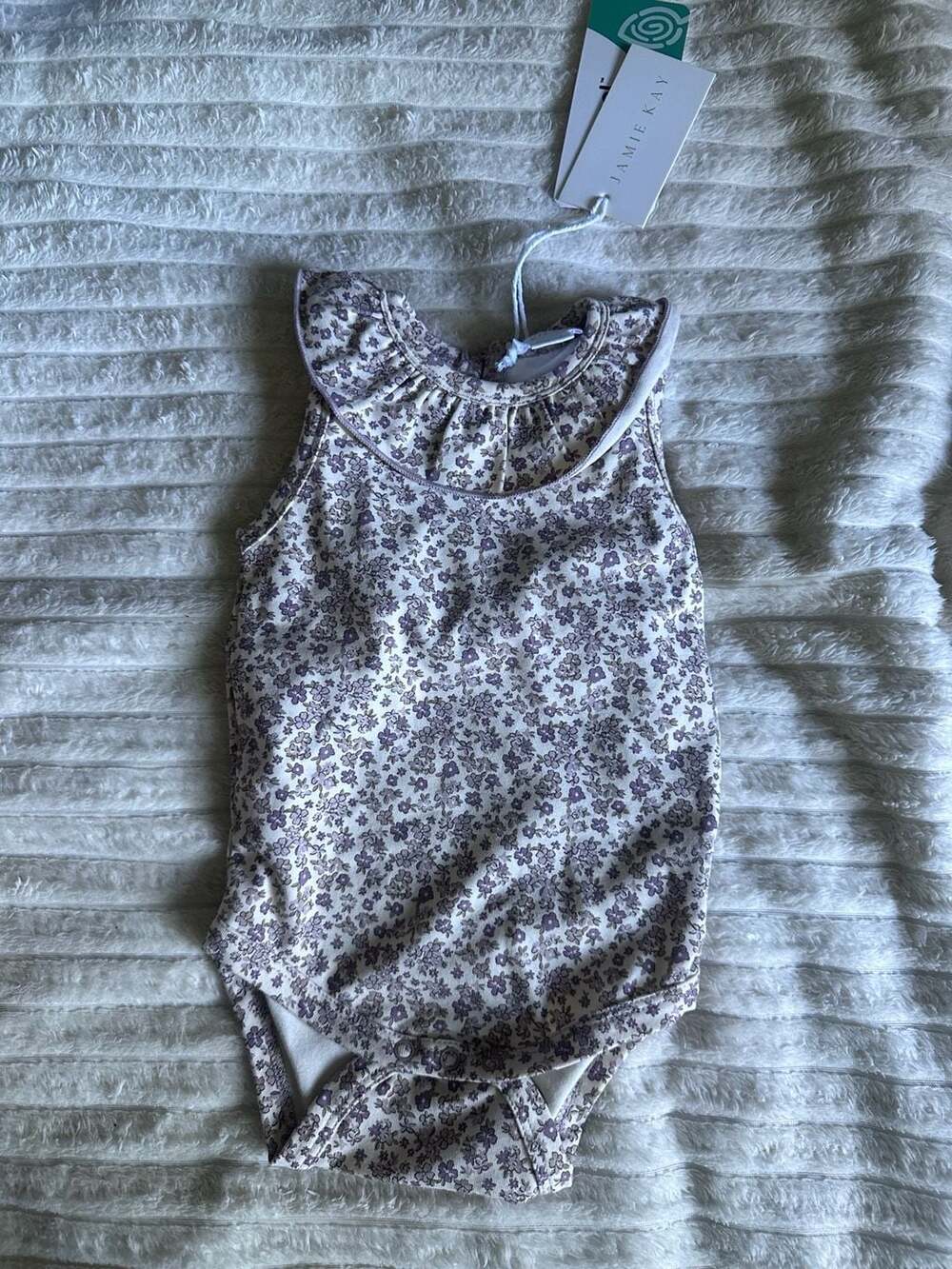Jamie Kay Frill Singlet Bodysuit Summer Floral Size 00 (3-6M)